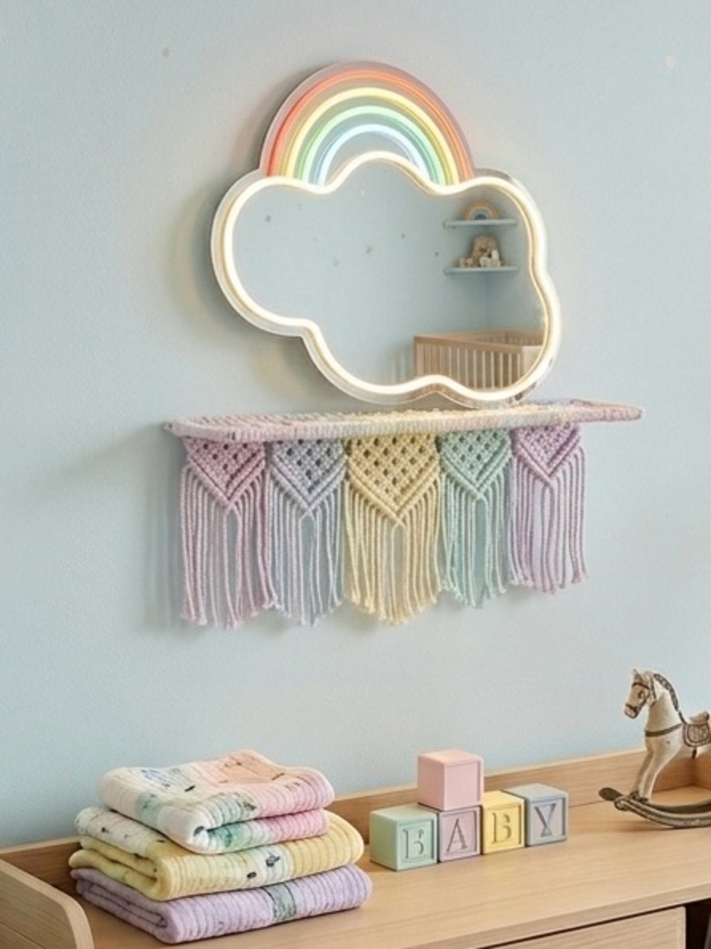 Cloud Rainbow Mirror- Rainbow Wall Decor